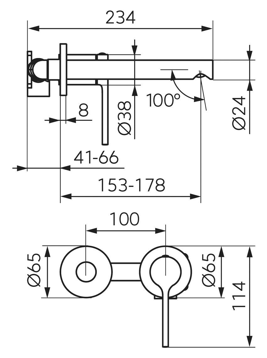 Bateria umywalkowa podtynkowa FDesign Colibri rysunek