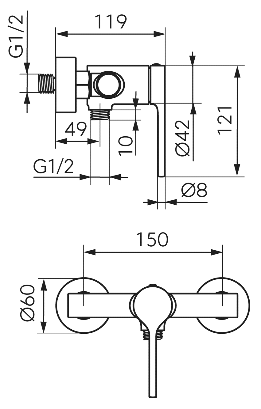 Bateria prysznicowa FDesign Colibri rysunek