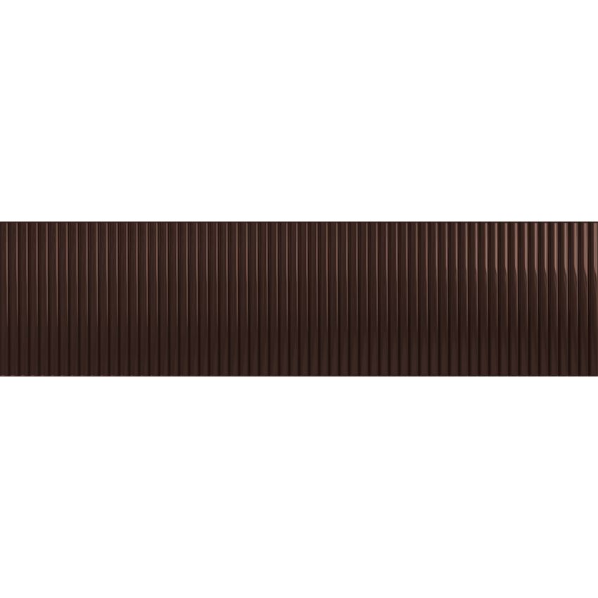 Płytka ścienna 7,8x29,8 cm Tubądzin Groove Brown 1 STR Gloss