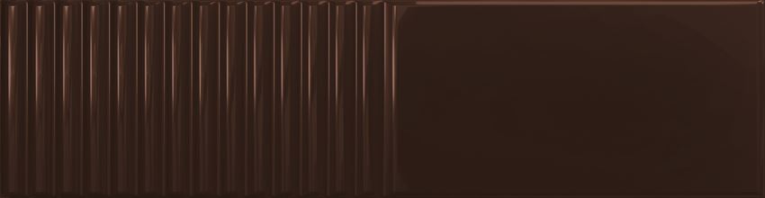 Płytka ścienna 7,8x29,8 cm Tubądzin Groove Brown 2 STR Gloss