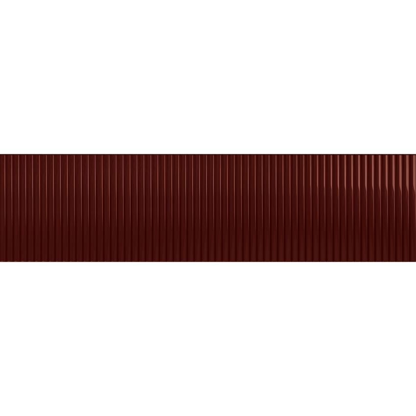 Płytka ścienna 7,8x29,8 cm Tubądzin Groove Burgundy 1 STR Gloss