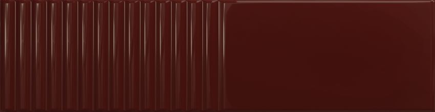 Płytka ścienna 7,8x29,8 cm Tubądzin Groove Burgundy 2 STR Gloss