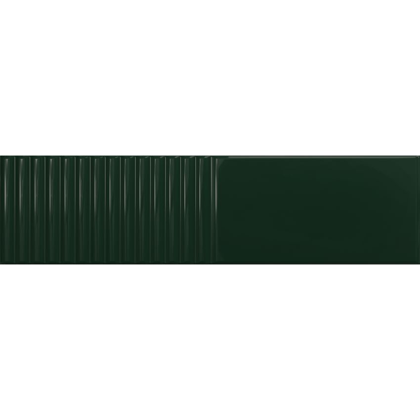 Płytka ścienna 7,8x29,8 cm Tubądzin Groove Green 2 STR Gloss