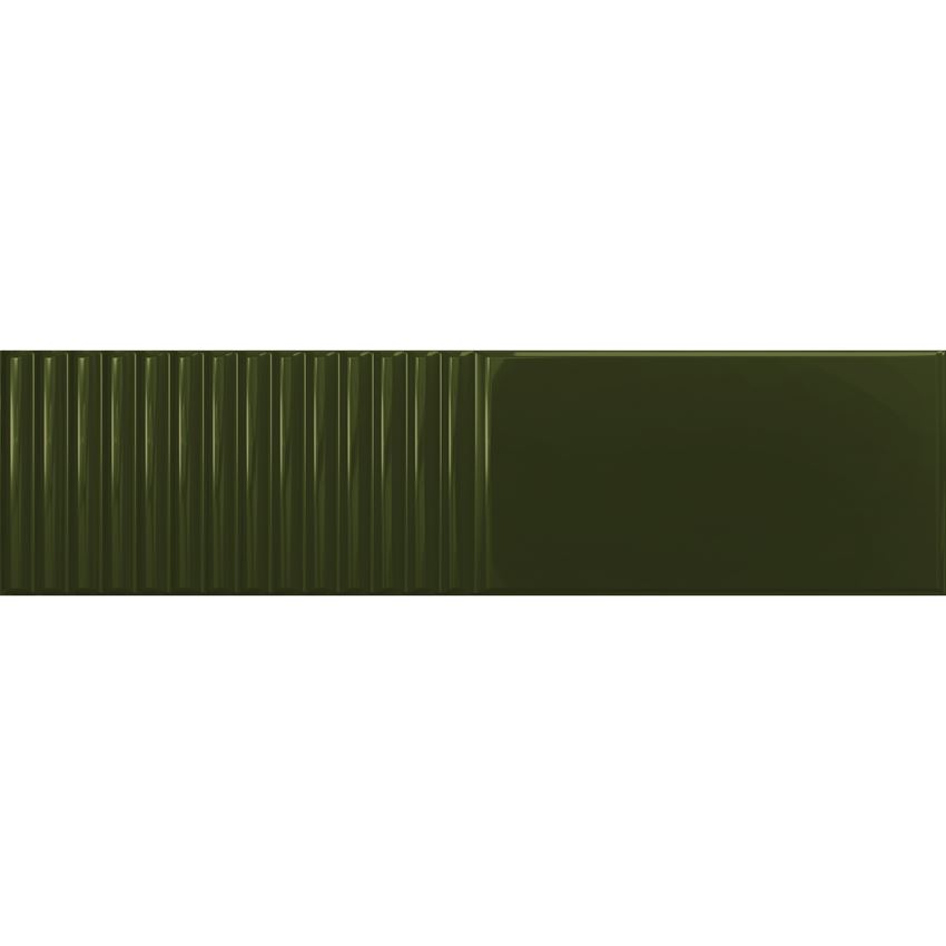 Płytka ścienna 7,8x29,8 cm Tubądzin Groove Olive 2 STR Gloss