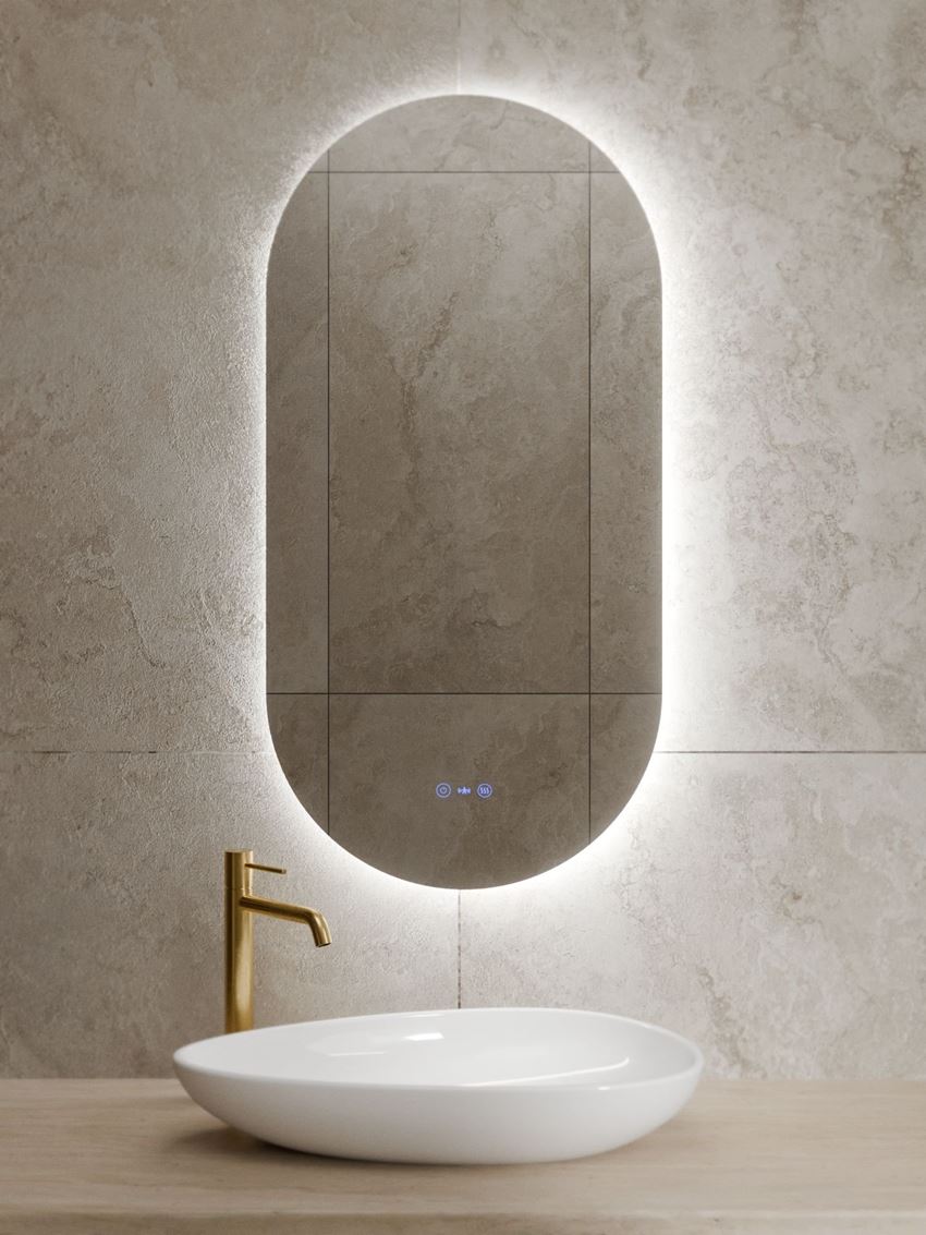 Lustro owalne z podświetleniem led 50x100 cm IÖ Luka New Oval