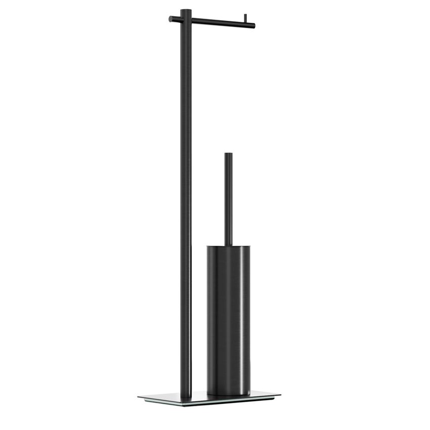 Stojak na papier toaletowy ze szczotką WC black gun metal IÖ Luvia