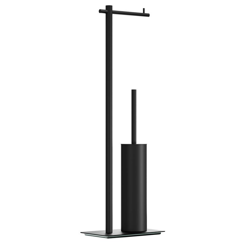 Stojak na papier toaletowy ze szczotką WC matt black IÖ Luvia