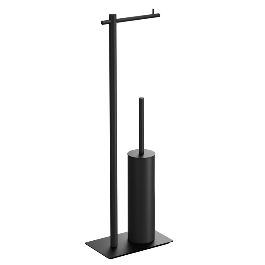 Stojak na papier toaletowy ze szczotką WC matt black IÖ Luvia