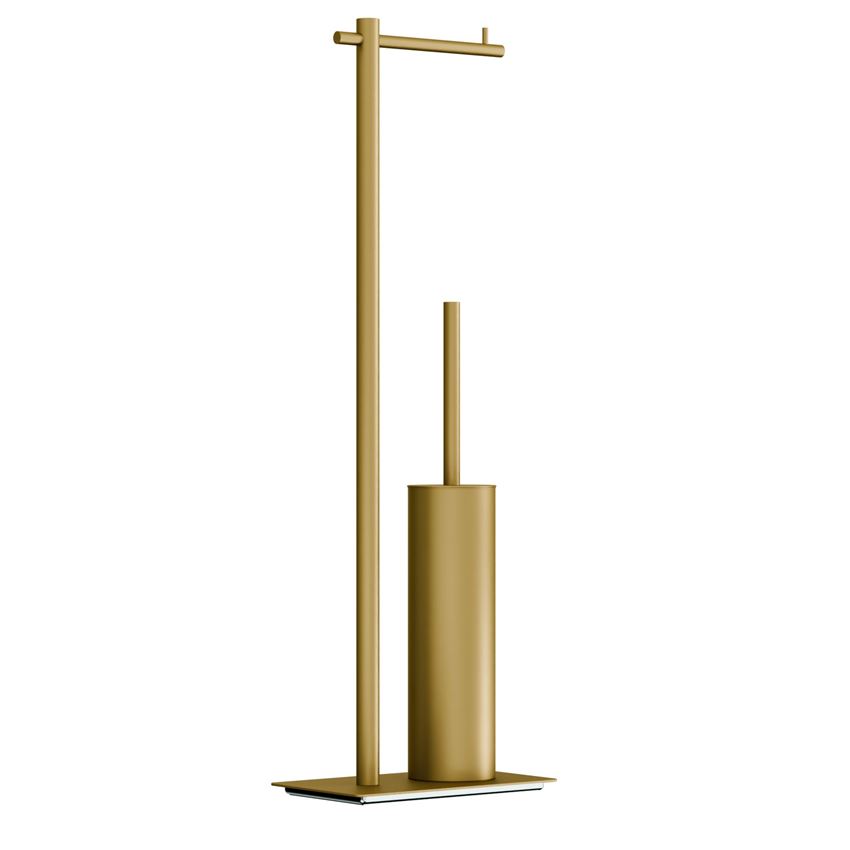 Stojak na papier toaletowy ze szczotką WC brushed gold IÖ Luvia