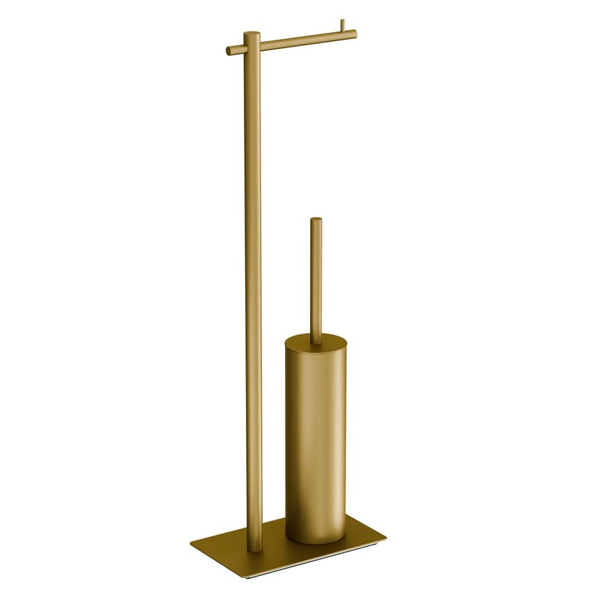 Stojak na papier toaletowy ze szczotką WC brushed gold IÖ Luvia