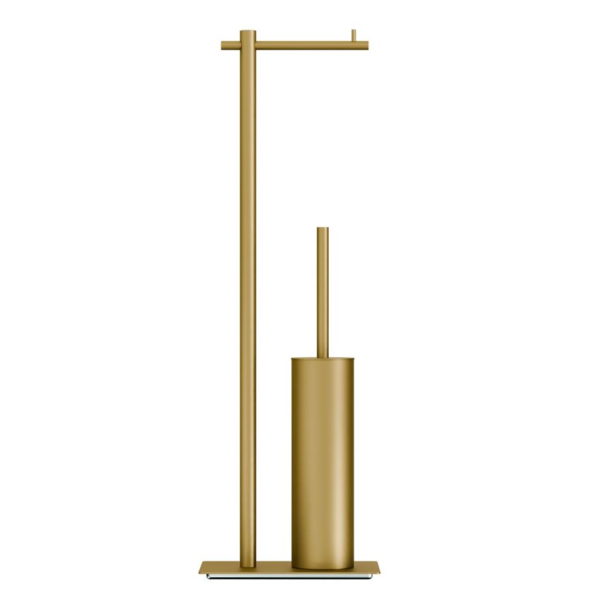 Stojak na papier toaletowy ze szczotką WC brushed gold IÖ Luvia