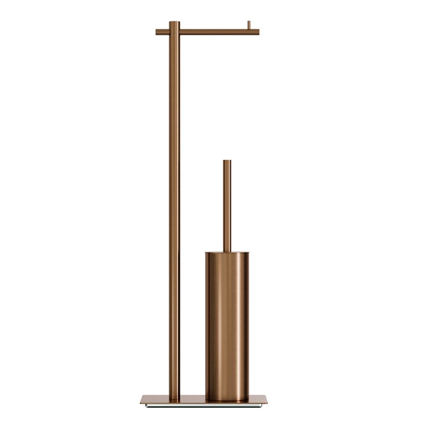 Stojak na papier toaletowy ze szczotką WC brushed rose gold IÖ Luvia