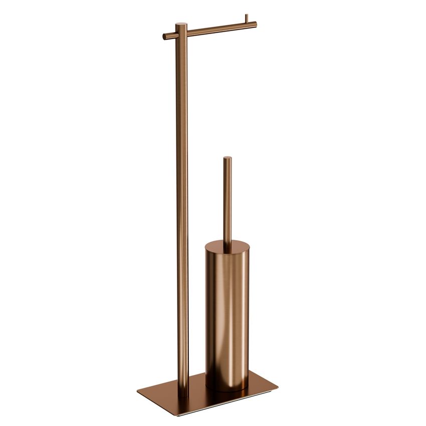 Stojak na papier toaletowy ze szczotką WC brushed rose gold IÖ Luvia