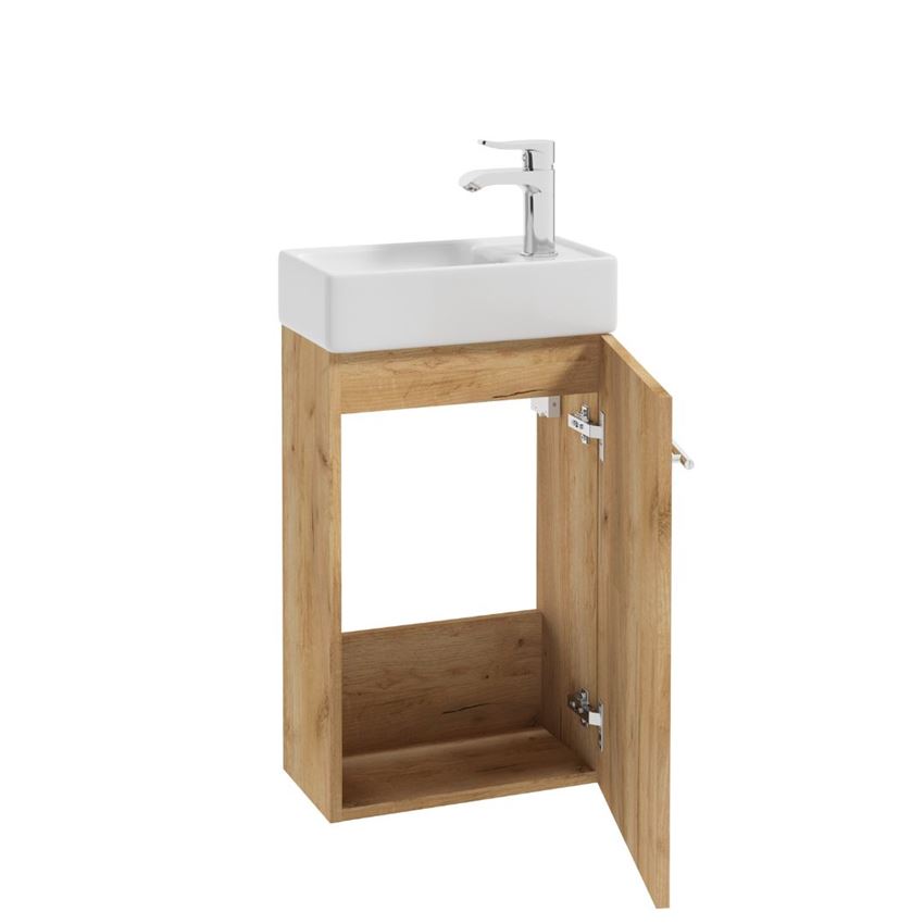 Szafka z umywalką 40 cm dekor dąb craft złoty Defra Kim