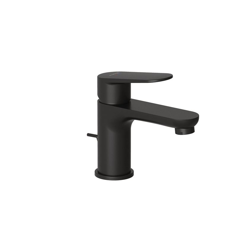 Jednouchwytowa bateria umywalkowa z zestawem odpływowym czarny mat Kludi X1
