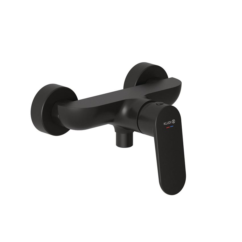 Jednouchwytowa bateria natryskowa czarny mat Kludi X1