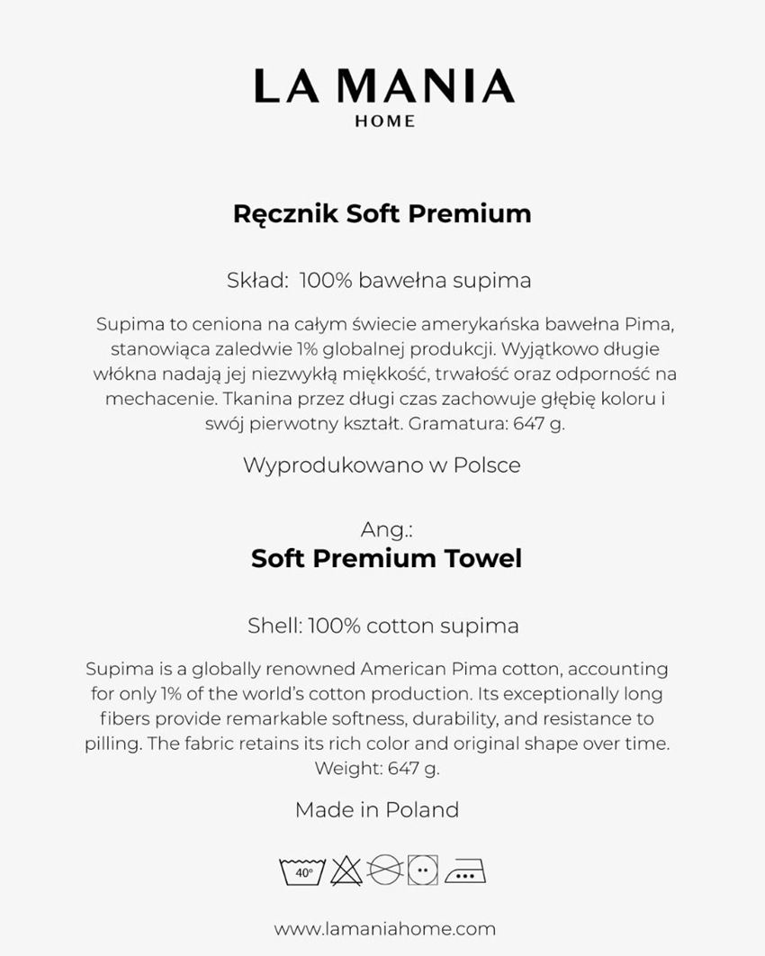 La Mania Home Ręcznik Soft Premium Black bawełna