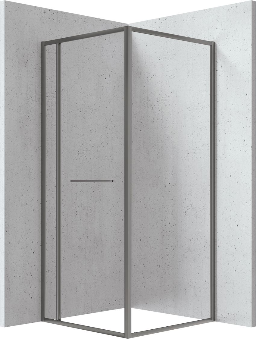 Kabina kwadratowa szkło przezroczyste profile titanium 80x80x200 cm Deante Blur