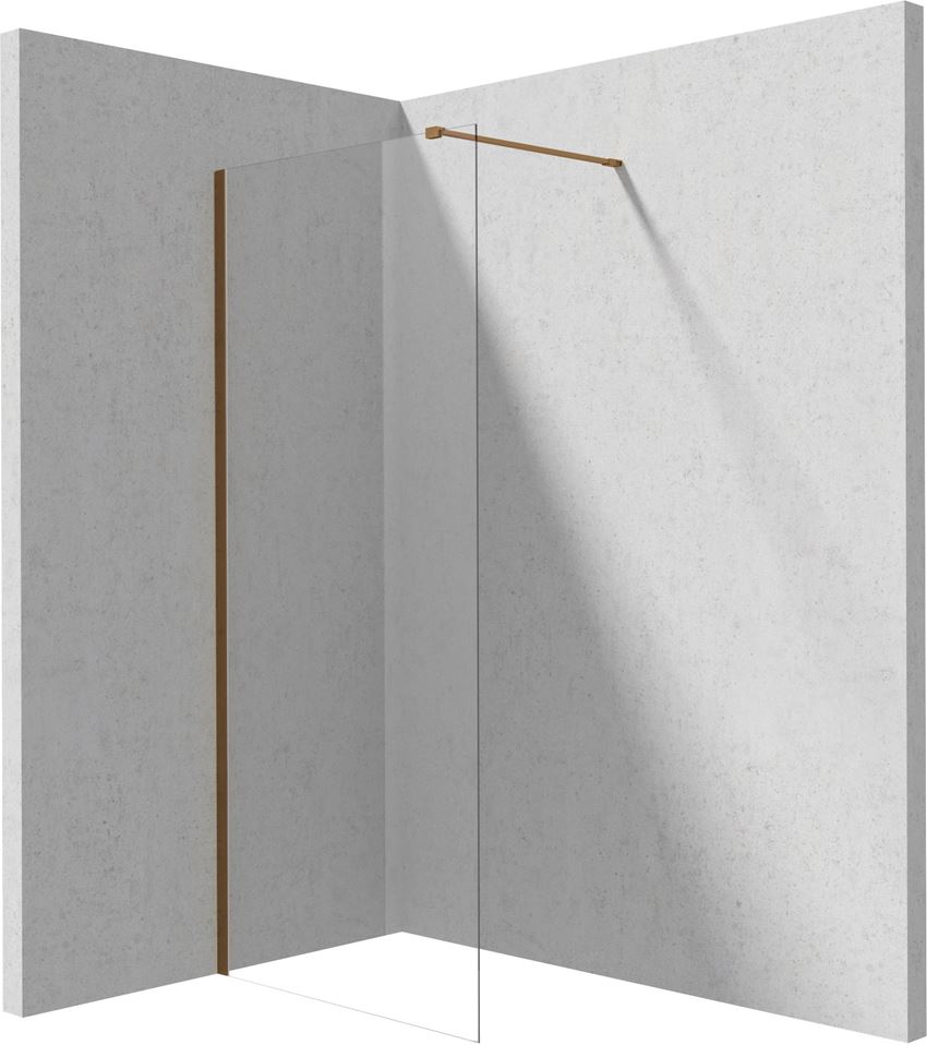 Kabina prysznicowa walk-in szkło przezroczyste profile brąz szczotkowany 90x195 cm Deante Prizma
