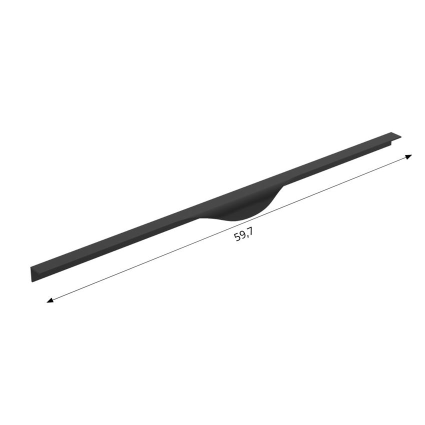 Uchwyt listwowy 60 cm czarny mat Defra Luna rysunek