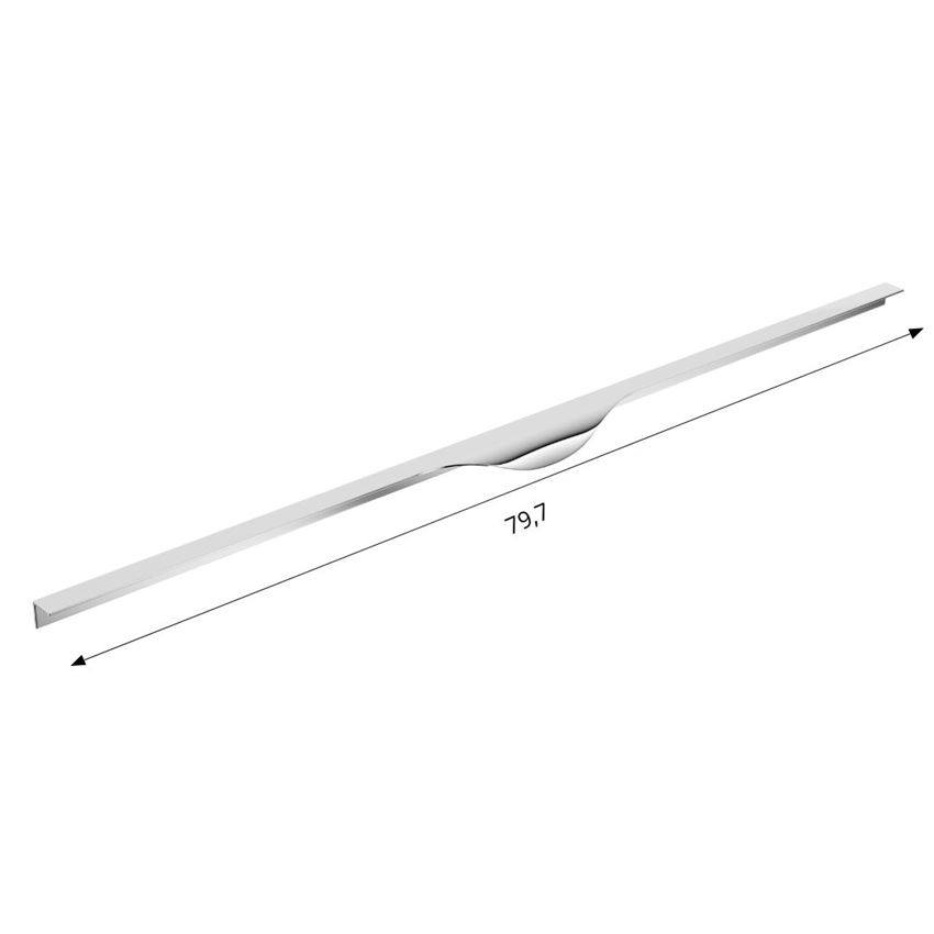Uchwyt listwowy 80 cm chrom połysk Defra Luna rysunek