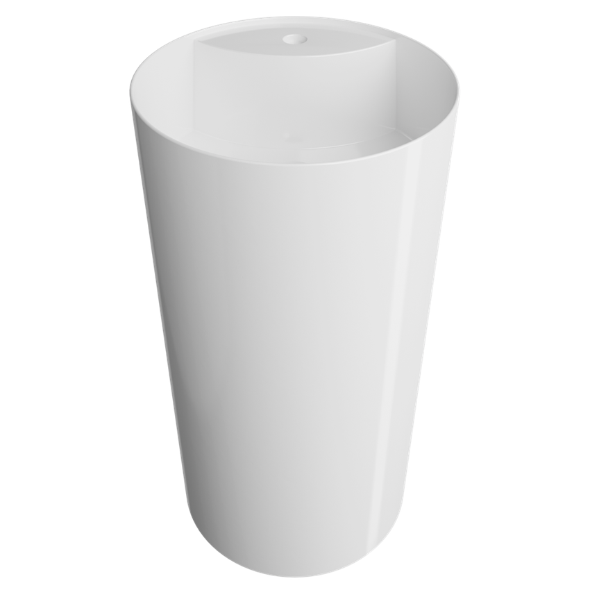 Umywalka kompozytowa wolnostojąca z półką na baterię 44 cm, biała IO Lexa