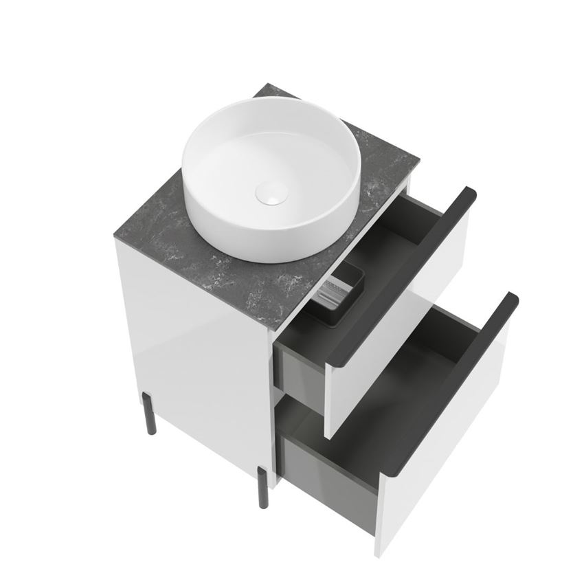 Szafka podumywalkowa 60 cm lakier biały połysk Defra Nino