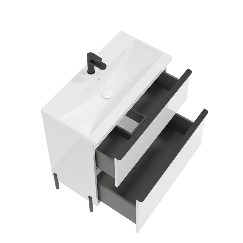 Szafka podumywalkowa 80 cm lakier biały połysk Defra Nino