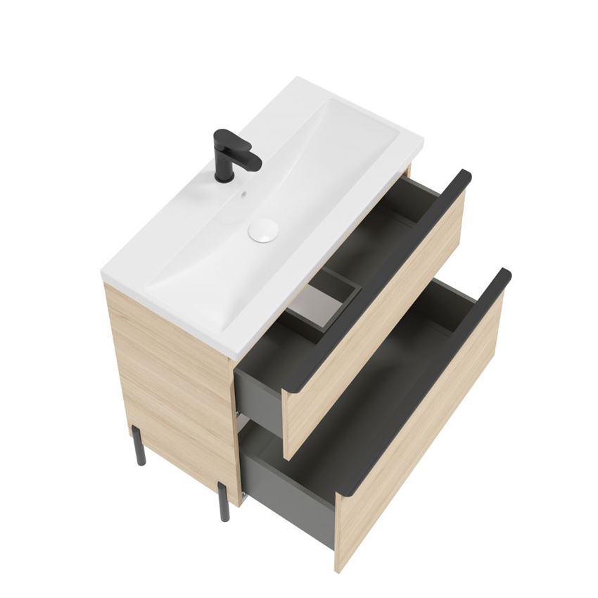 Szafka podumywalkowa 80 cm dekor dąb vicenza jasny Defra Nino