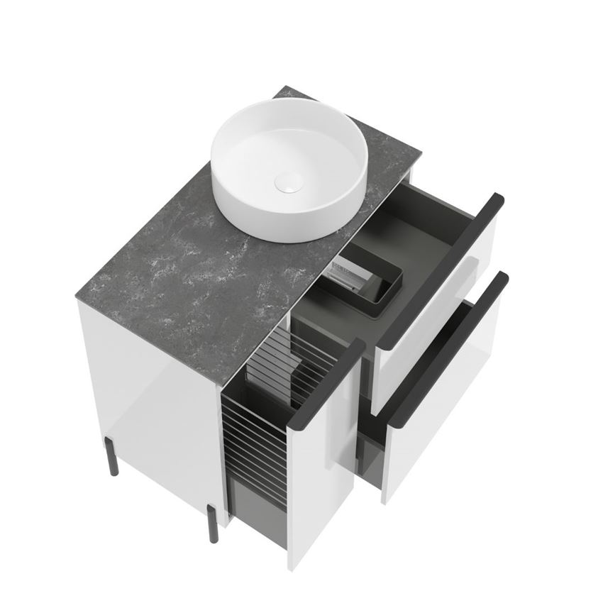 Szafka podumywalkowa prawa 90 cm lakier biały połysk Defra Nino