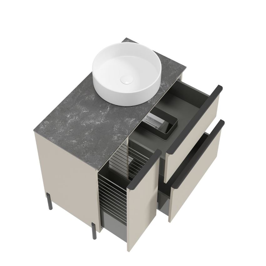 Szafka podumywalkowa prawa 90 cm lakier kaszmir mat Defra Nino