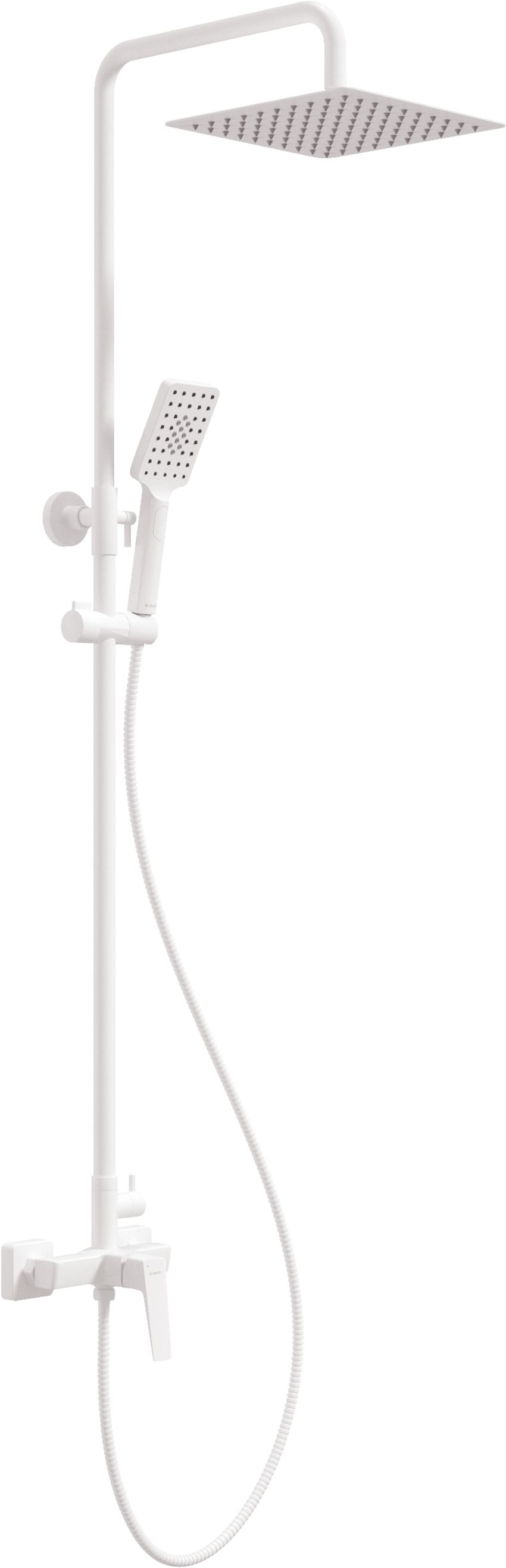 Zestaw prysznicowy z baterią i deszczownicą bianco Deante Blur