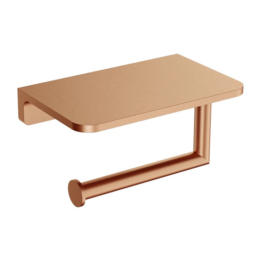 Uchwyt na papier z półką miedź szczotkowana Omnires Modern Project