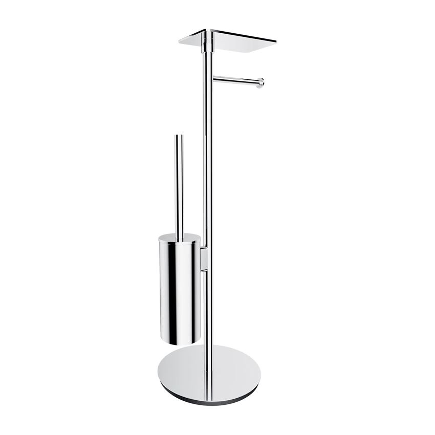 Stojak na papier i szczotkę toaletową z półką chrom połysk Omnires Modern Project