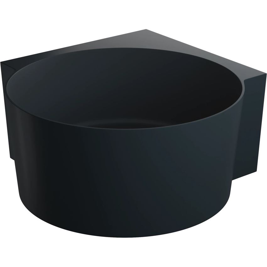 Wanna narożna okrągła 120x120 cm black lava mat Omnires Ovo