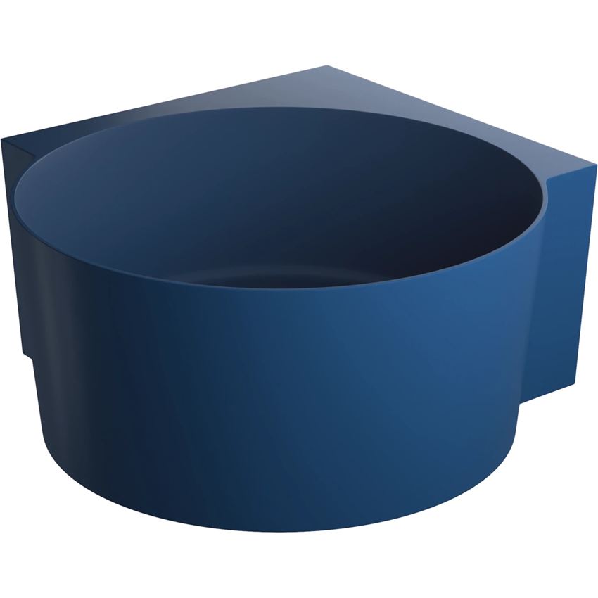 Wanna narożna okrągła 120x120 cm midnight blue mat Omnires Ovo