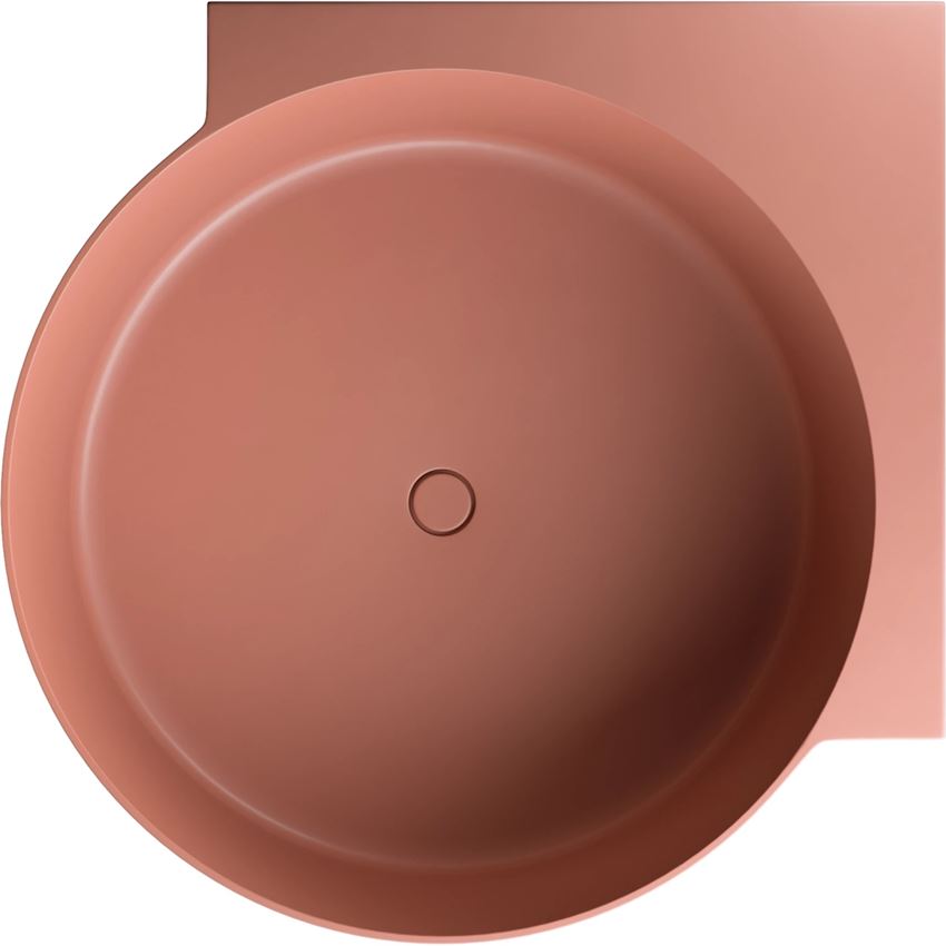 Wanna narożna okrągła 120x120 cm terracotta mat Omnires Ovo