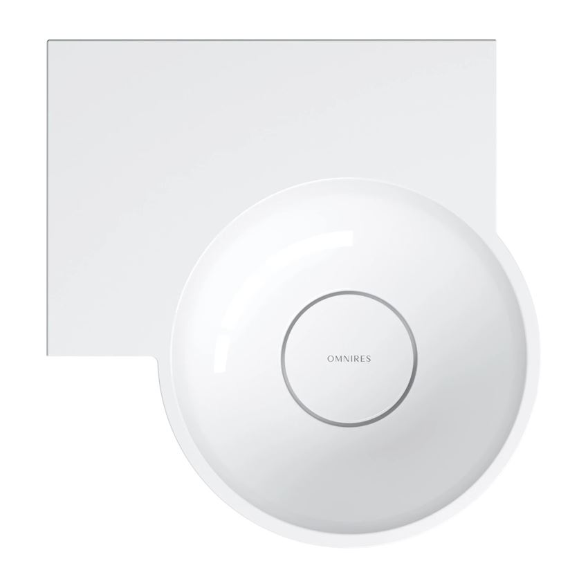 Umywalka nablatowa/wisząca - lewa 33x34 cm biały połysk Omnires Ovo