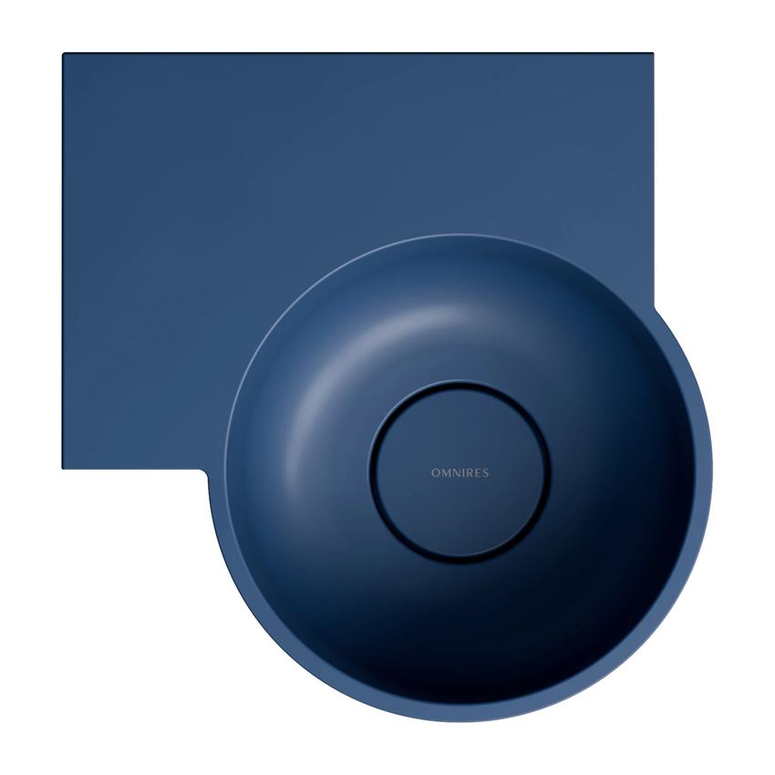 Umywalka nablatowa/wisząca - lewa 33x34 cm midnight blue mat Omnires Ovo