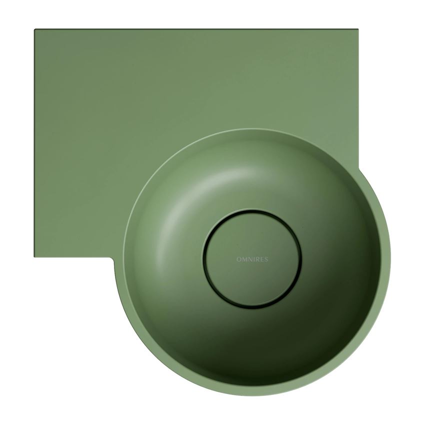 Umywalka nablatowa/wisząca - lewa 33x34 cm olive mat Omnires Ovo