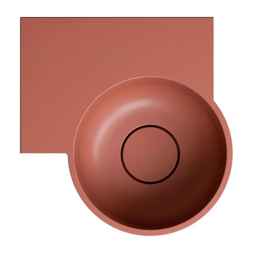 Umywalka nablatowa/wisząca - lewa 33x34 cm terracotta mat Omnires Ovo