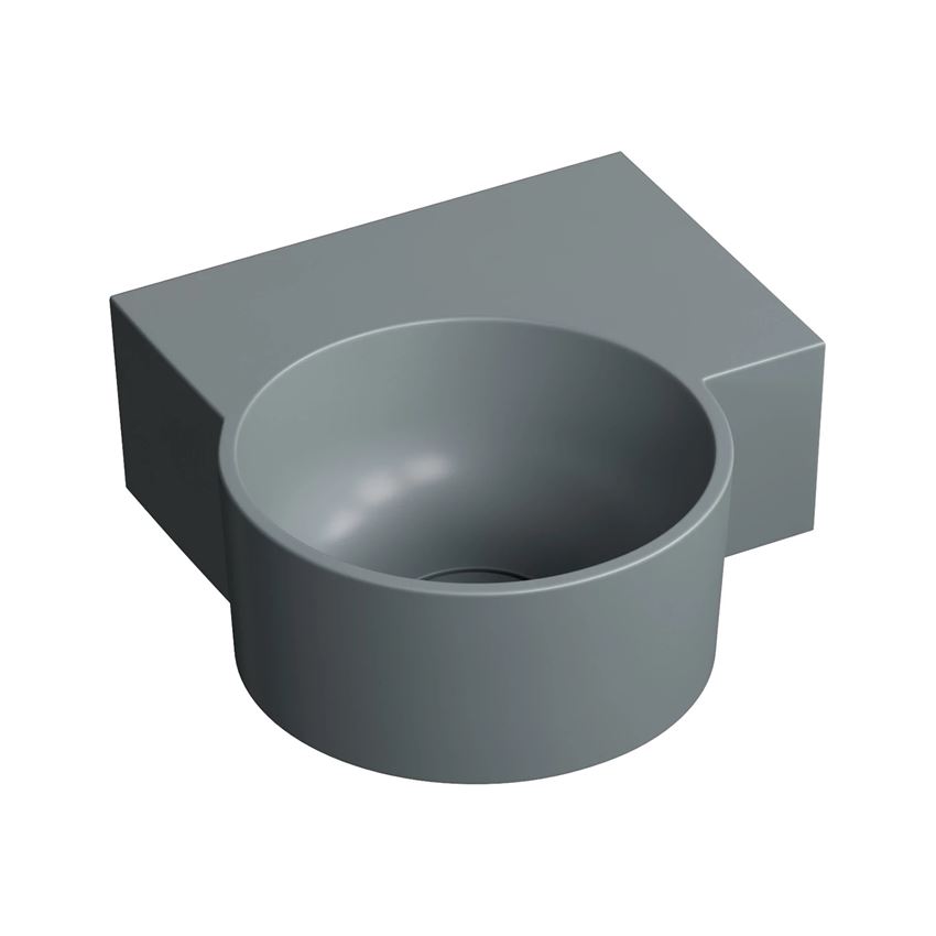 Umywalka nablatowa/wisząca - prawa 33x34 cm ash grey mat Omnires Ovo