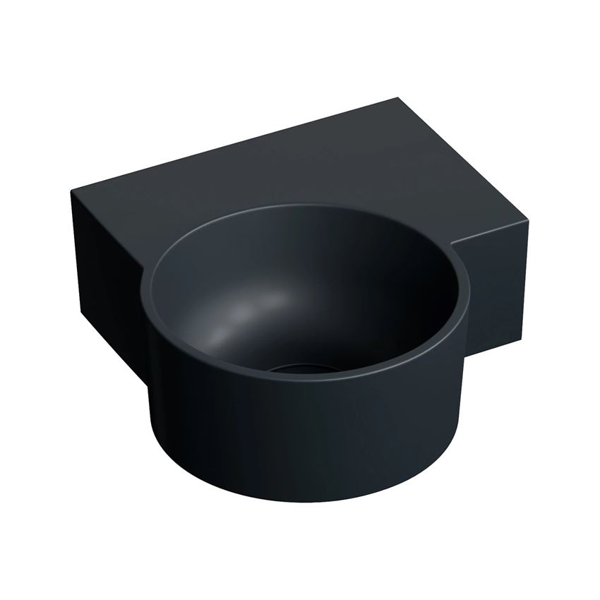Umywalka nablatowa/wisząca - prawa 33x34 cm black lava mat Omnires Ovo