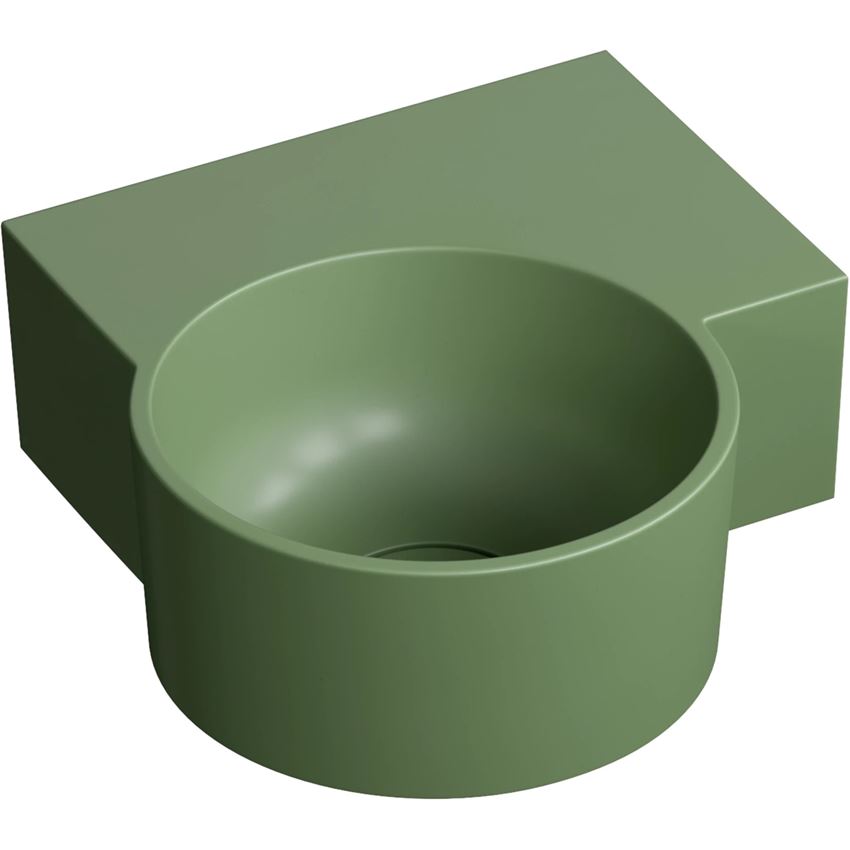 Umywalka nablatowa/wisząca - prawa 33x34 cm olive mat Omnires Ovo