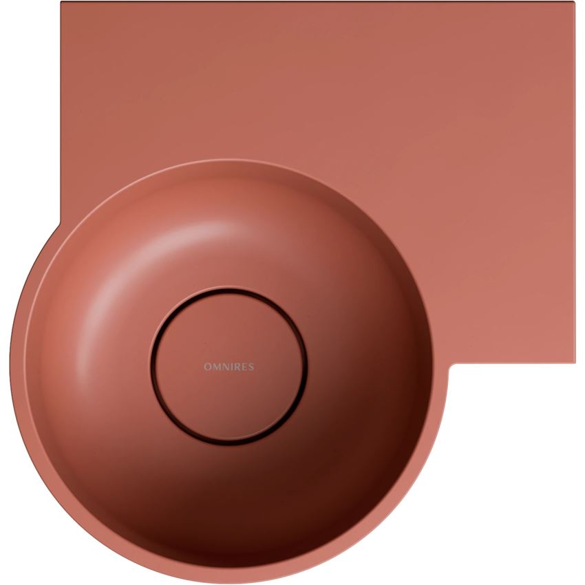 Umywalka nablatowa/wisząca - prawa 33x34 cm terracotta mat Omnires Ovo