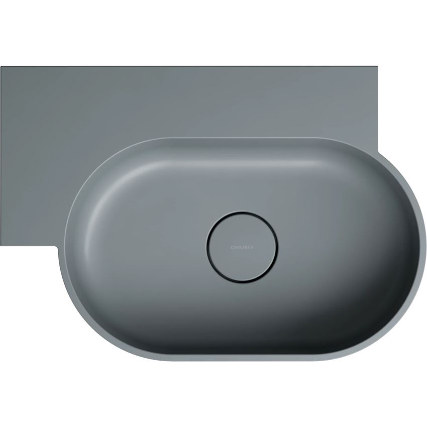 Umywalka nablatowa/wisząca - lewa 55x38 cm ash grey mat Omnires Ovo