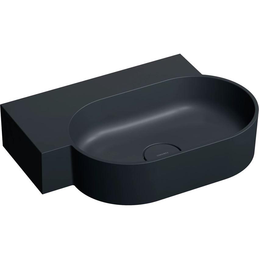 Umywalka nablatowa/wisząca - lewa 55x38 cm black lava mat Omnires Ovo
