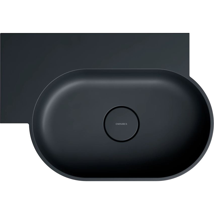 Umywalka nablatowa/wisząca - lewa 55x38 cm black lava mat Omnires Ovo