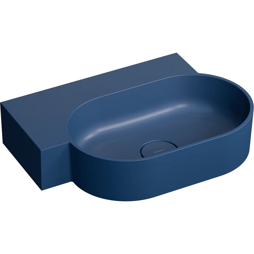 Umywalka nablatowa/wisząca - lewa 55x38 cm midnight blue mat Omnires Ovo