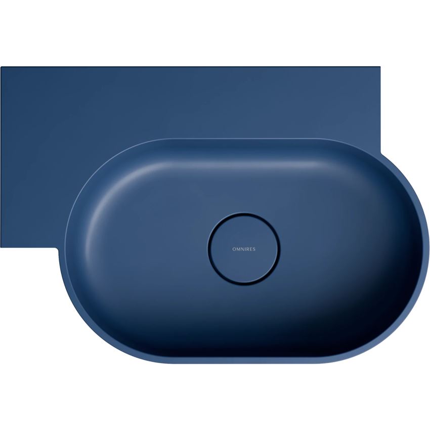 Umywalka nablatowa/wisząca - lewa 55x38 cm midnight blue mat Omnires Ovo